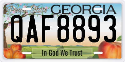 GA license plate QAF8893