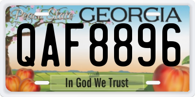 GA license plate QAF8896
