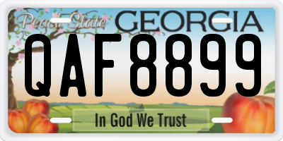 GA license plate QAF8899