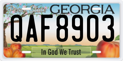 GA license plate QAF8903