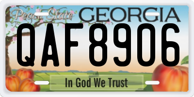 GA license plate QAF8906