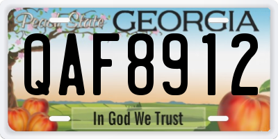 GA license plate QAF8912