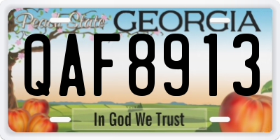 GA license plate QAF8913