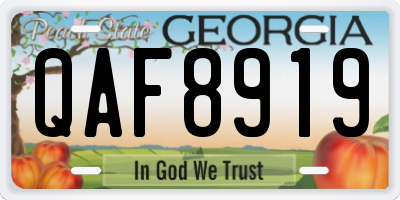 GA license plate QAF8919