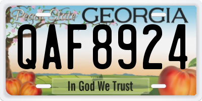 GA license plate QAF8924