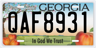 GA license plate QAF8931