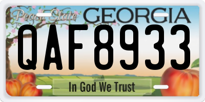 GA license plate QAF8933