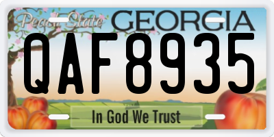GA license plate QAF8935