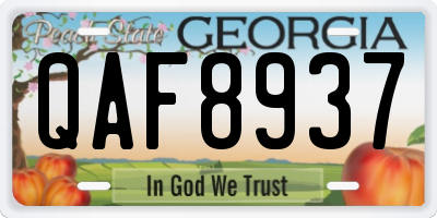 GA license plate QAF8937