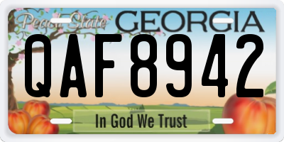 GA license plate QAF8942