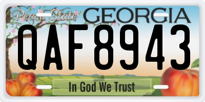 GA license plate QAF8943