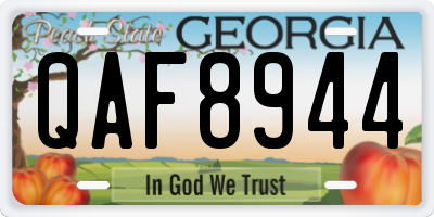 GA license plate QAF8944