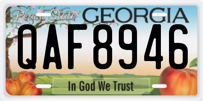 GA license plate QAF8946