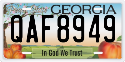 GA license plate QAF8949