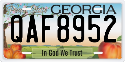 GA license plate QAF8952