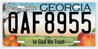 GA license plate QAF8955