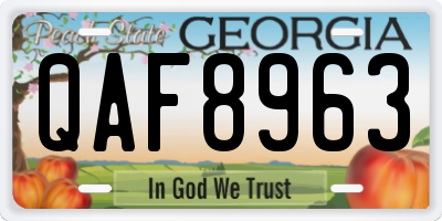 GA license plate QAF8963