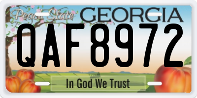 GA license plate QAF8972