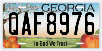 GA license plate QAF8976