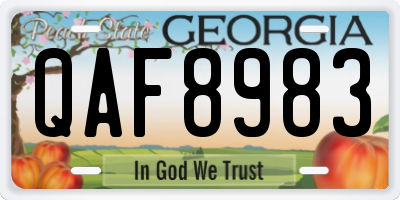 GA license plate QAF8983