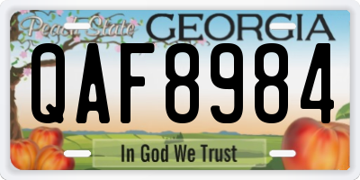 GA license plate QAF8984