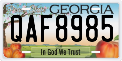 GA license plate QAF8985