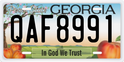 GA license plate QAF8991