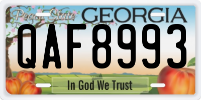 GA license plate QAF8993