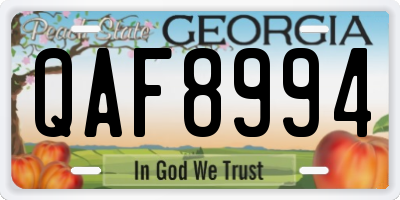 GA license plate QAF8994