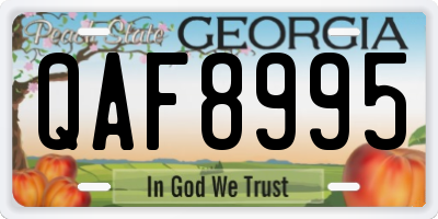 GA license plate QAF8995
