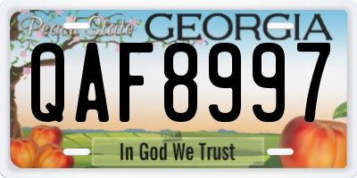 GA license plate QAF8997
