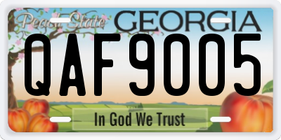 GA license plate QAF9005