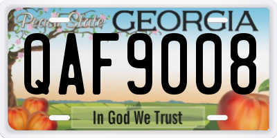 GA license plate QAF9008