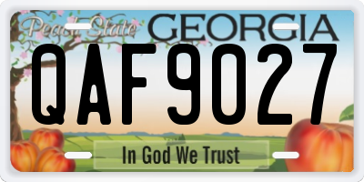 GA license plate QAF9027
