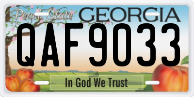 GA license plate QAF9033
