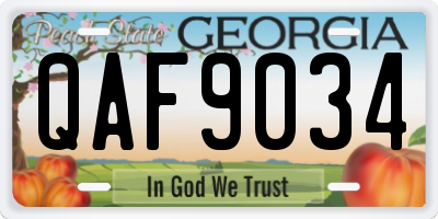 GA license plate QAF9034