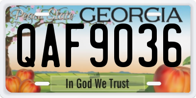 GA license plate QAF9036