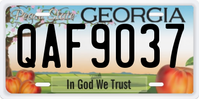 GA license plate QAF9037