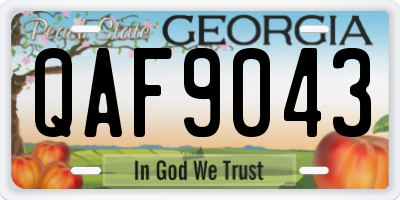 GA license plate QAF9043