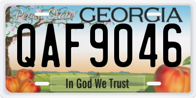 GA license plate QAF9046