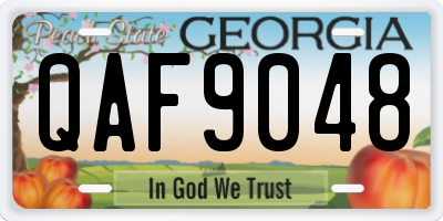 GA license plate QAF9048