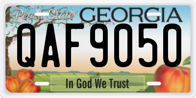 GA license plate QAF9050