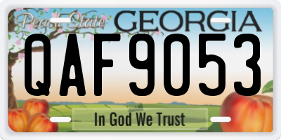 GA license plate QAF9053