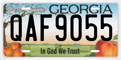 GA license plate QAF9055