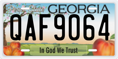 GA license plate QAF9064