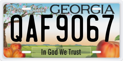 GA license plate QAF9067