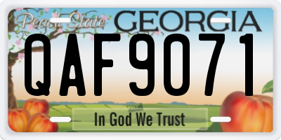 GA license plate QAF9071