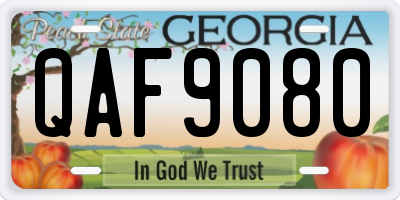 GA license plate QAF9080