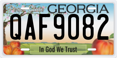 GA license plate QAF9082