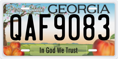 GA license plate QAF9083